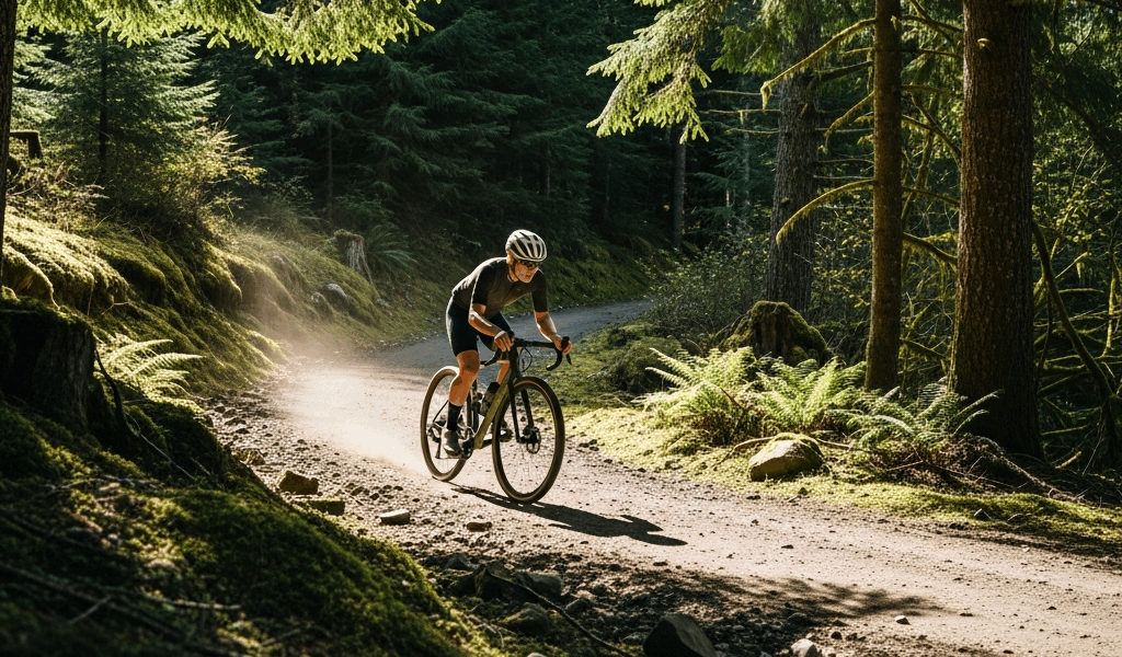 Professional photograph related to: Best Gravel Cycling Routes in the Pacific Northwest. High qualit